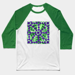 Mandala Tie Dye - Green and Purple Baseball T-Shirt